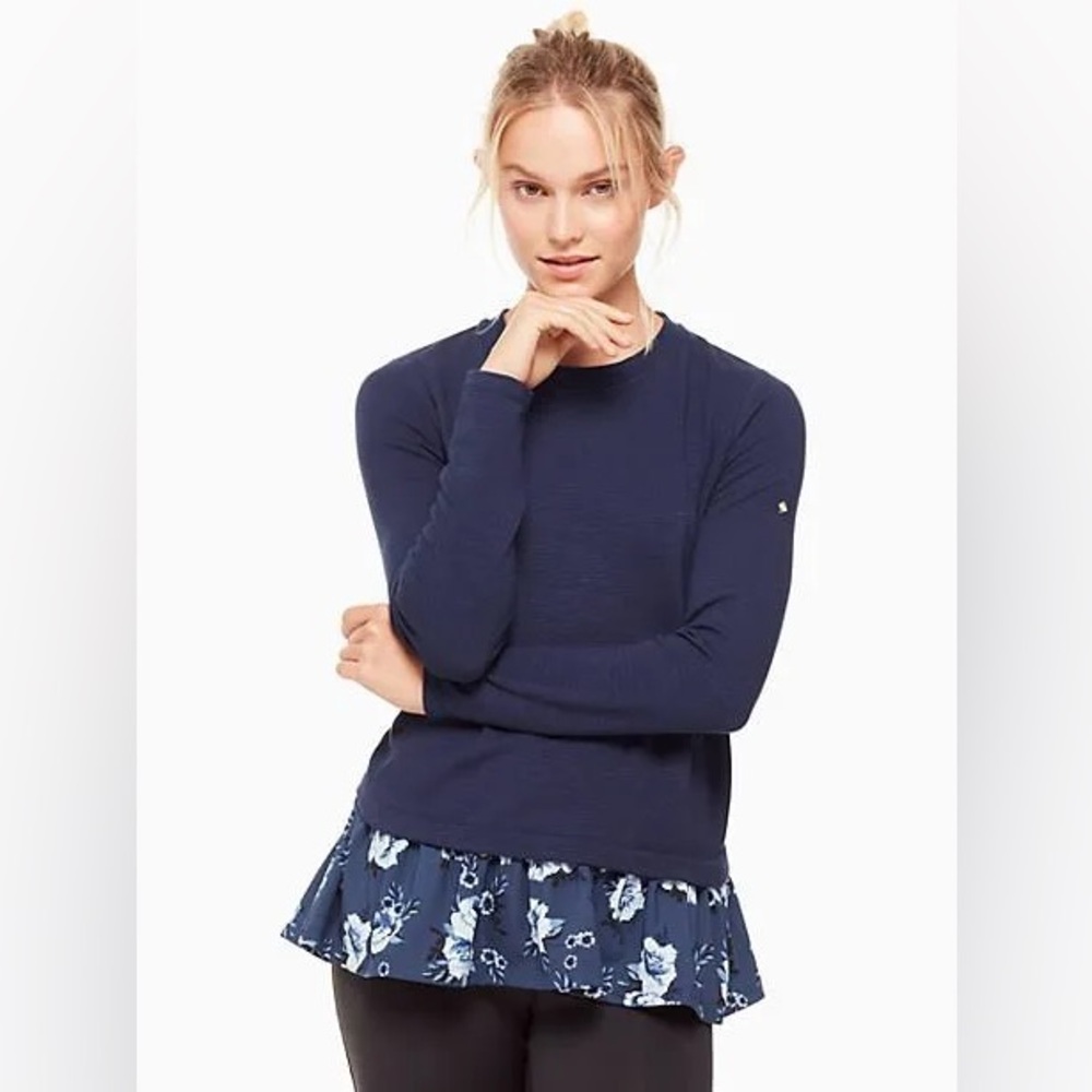 Kate Spade Prairie Ruffle Hem Top NWT